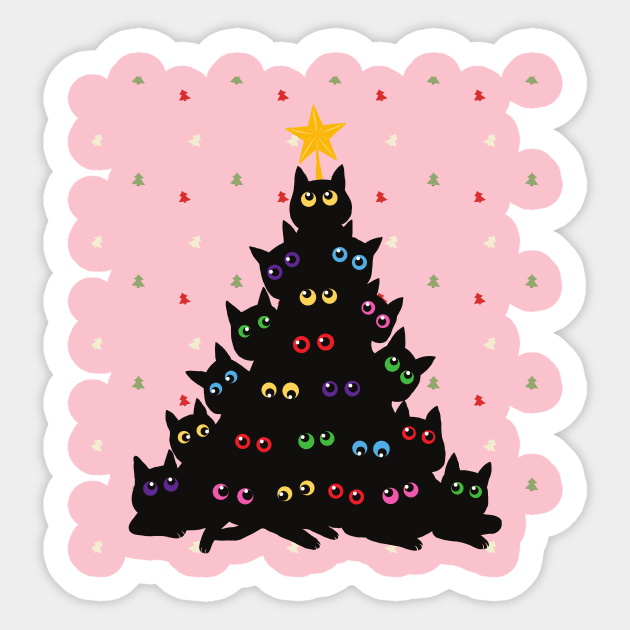 Cat Christmas Tree Sticker by Bro Aesthetics